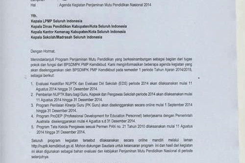 Jadwal Pendataan Padamu Negeri Tahun 2014