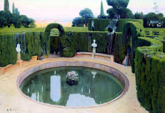 Parc Laberint d'Horta, Santiago Rusiñol y Prats, Pintor español, Jardines y Parques, Paisajes de Santiago Rusiñol, Pintores Catalanes, Pintura española, Jardines de Aranjuez, Jardines de españa