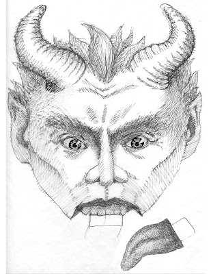 sketch for Krampus mask by Judith Hoffman