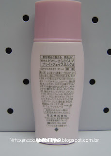 verso da embalagem do Bioré UV Perfect Bright Milk SPF50+ PA+++