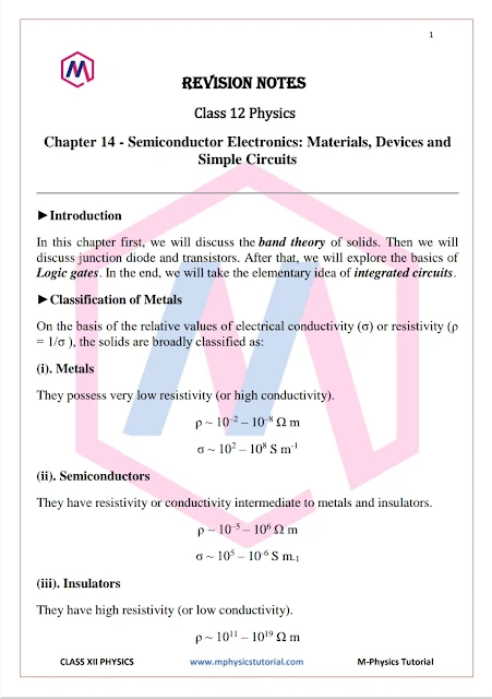 Chapter 14: Semiconductor Electronics: Materials, Devises and Simple Circuits