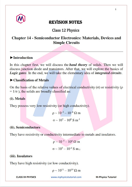 Chapter 14: Semiconductor Electronics: Materials, Devises and Simple Circuits