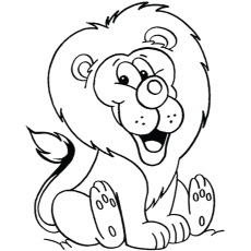 Adorable Lion For Coloring With Name