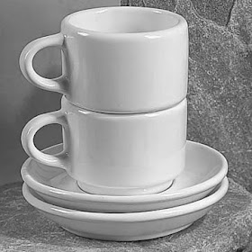 stacking cappuccino cups, white