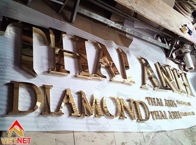 Chữ inox vàng Tiệm Thái Anh Diamond