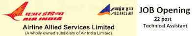 Job opening in Airline Allied Services Limited for OBC caste