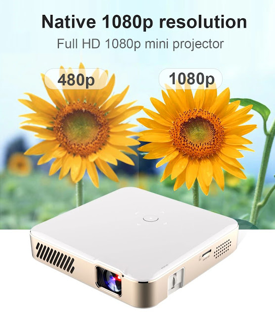 [Android 7.1] Aome S300 LED Projector 2000 ANSI Lumens 1920x1080 DPI Wifi 150 Inch Wireless Same Screen Home Theater Projector With Remote Control