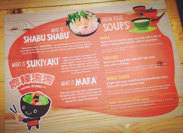 Menu of Mara Shabu at Pasarbella Grandstand