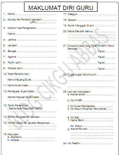 Contoh Biodata Diri Sekolah - Contoh Z