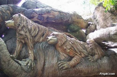 Animals Carved Tree of South African