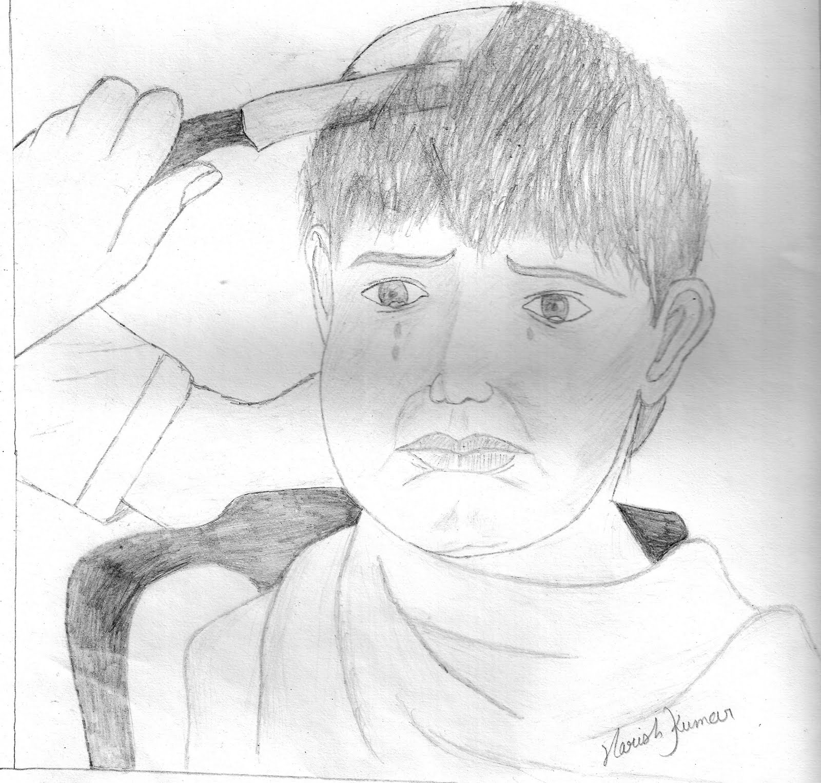 children pencil Sketch