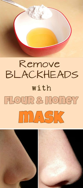 Remove blackheads with flour and honey mask