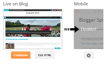 disable mobile template