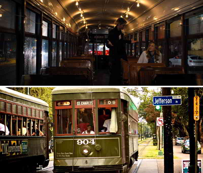 Vintage tramway in New Orleans