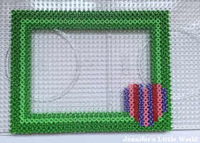 Hama bead frame with stripy beads