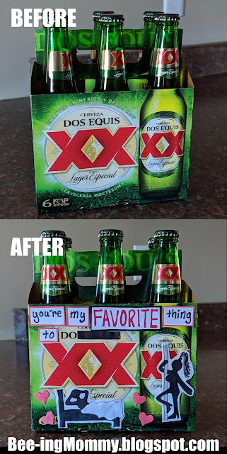 decorated beer box, decorated Do Equis XX beer box, you're my favorite thing to do, XXX, decorative beer box, Valentine's Day gift, Valentine's gift, Valentine's Day gift for him, Valentine's day gift for her, beer, beer box, decorated box, decorative box, Do Equis XX, Do Equis XX beer, Do sayings, do love sayings, gifts, DIY gifts, DIY gift, DIY gift for him, alcohol gift, alcohol related, gift ideas, unique gift, beer gift, gift for him, gift for her, alcohol gift, beer box gift, Do Equis beer, sexy beer, sexy beer box, sexy gift, funny Valentine's gift, 