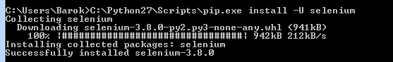 Python Automation Selenium Windows 7