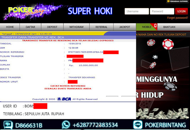 SELAMAT JP UNTUK MEMBER HOKI POKER BINTANG