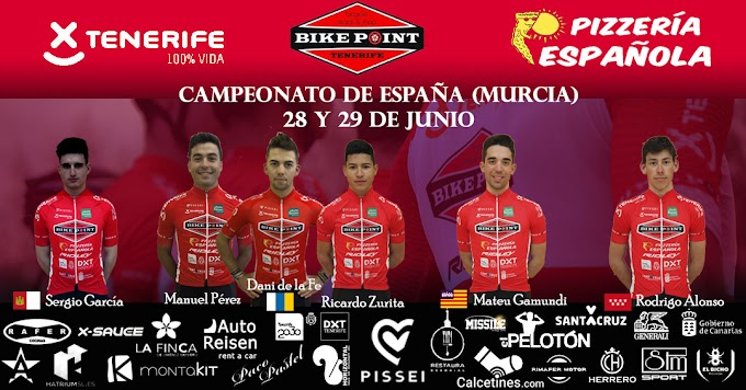 Seis corredores del equipo Tenerife Bike Point Pizzería Española competirán en los Campeonatos de España Sub23