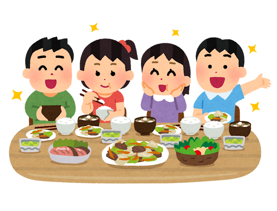 無料イラスト かわいいフリー素材集 食事をする子供たちのイラスト