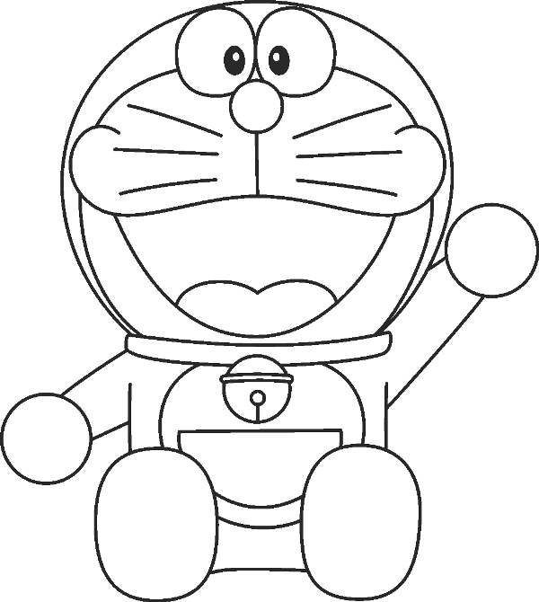 Belajar mewarnai untuk  anak gambar  doraemon kucing  