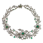 A stunning Victorian emerald and diamond necklace.