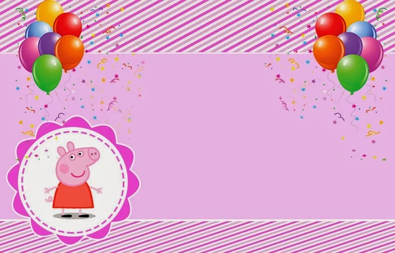 Peppa Pig: Free Printable Invitations, Labels or Cards.