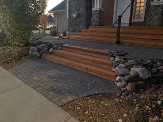 Paving stones front enterance in Calgary