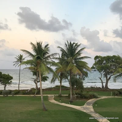 view from guest room balcony at Magdalena Grand Beach Resort in Scarborough, Tobago