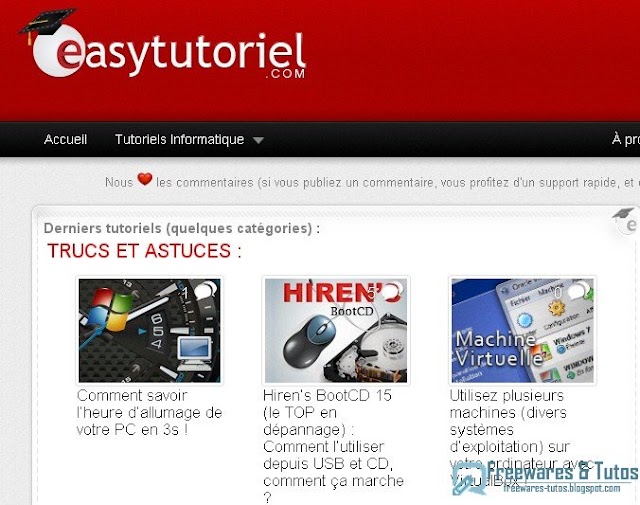 Le site du jour : Easytutoriel.com