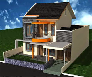 Desain rumah minimalis modern 2 lantai type 45