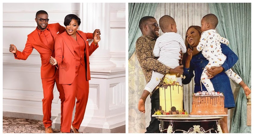 My Love I'm missing home- Funke Akindele Husband writes after his son claimed that their marriage is in Crisis