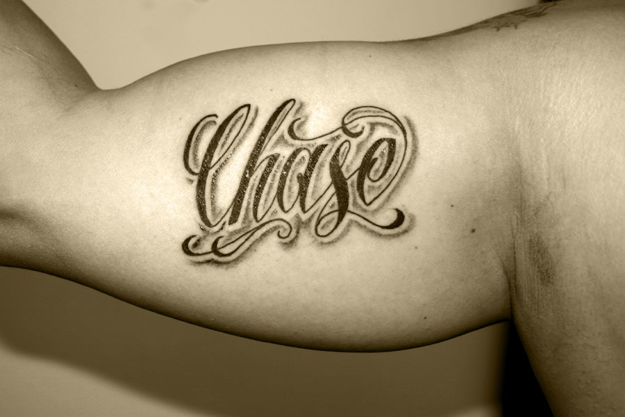Old English lettering tattoos
