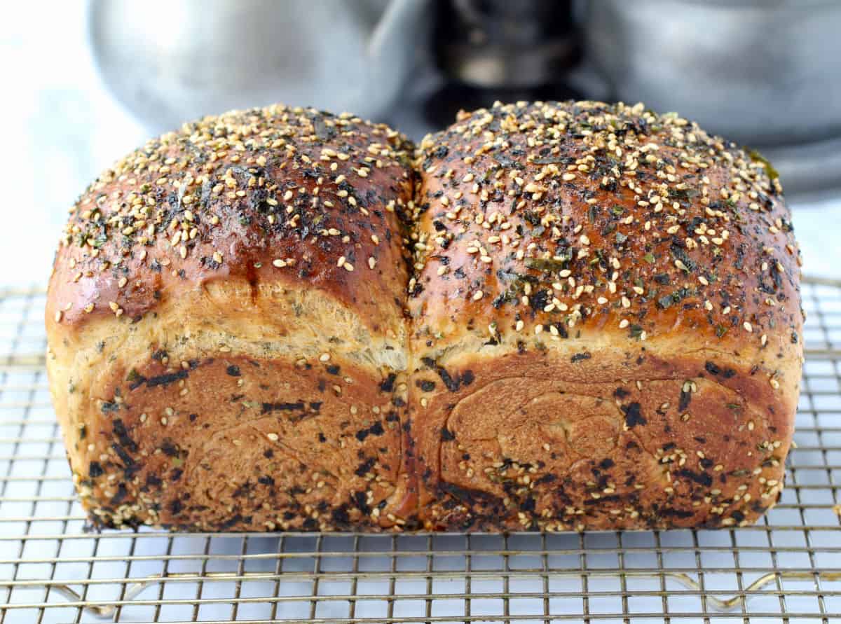 Japanese Milk Bread with Furikake whole loaf.