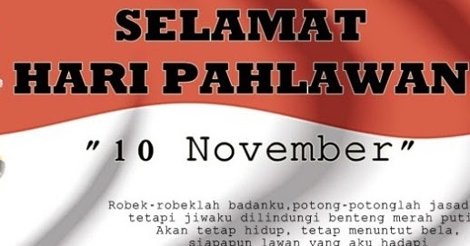 Kata Kata Mutiara Ucapan Selamat Hari Pahlawan