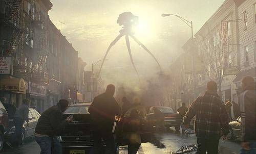 war of the worlds tripod statue. where the tripods use the