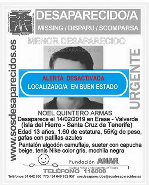 Localizado buen estado niño desaparecido en Erese, Valverde, isla de El Hierro