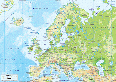 Karte von Europa Region
