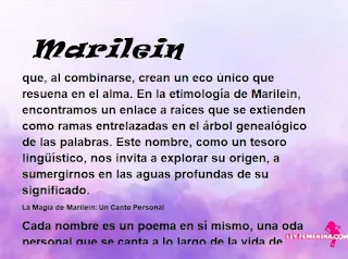 ▷ Significado del nombre Marilein