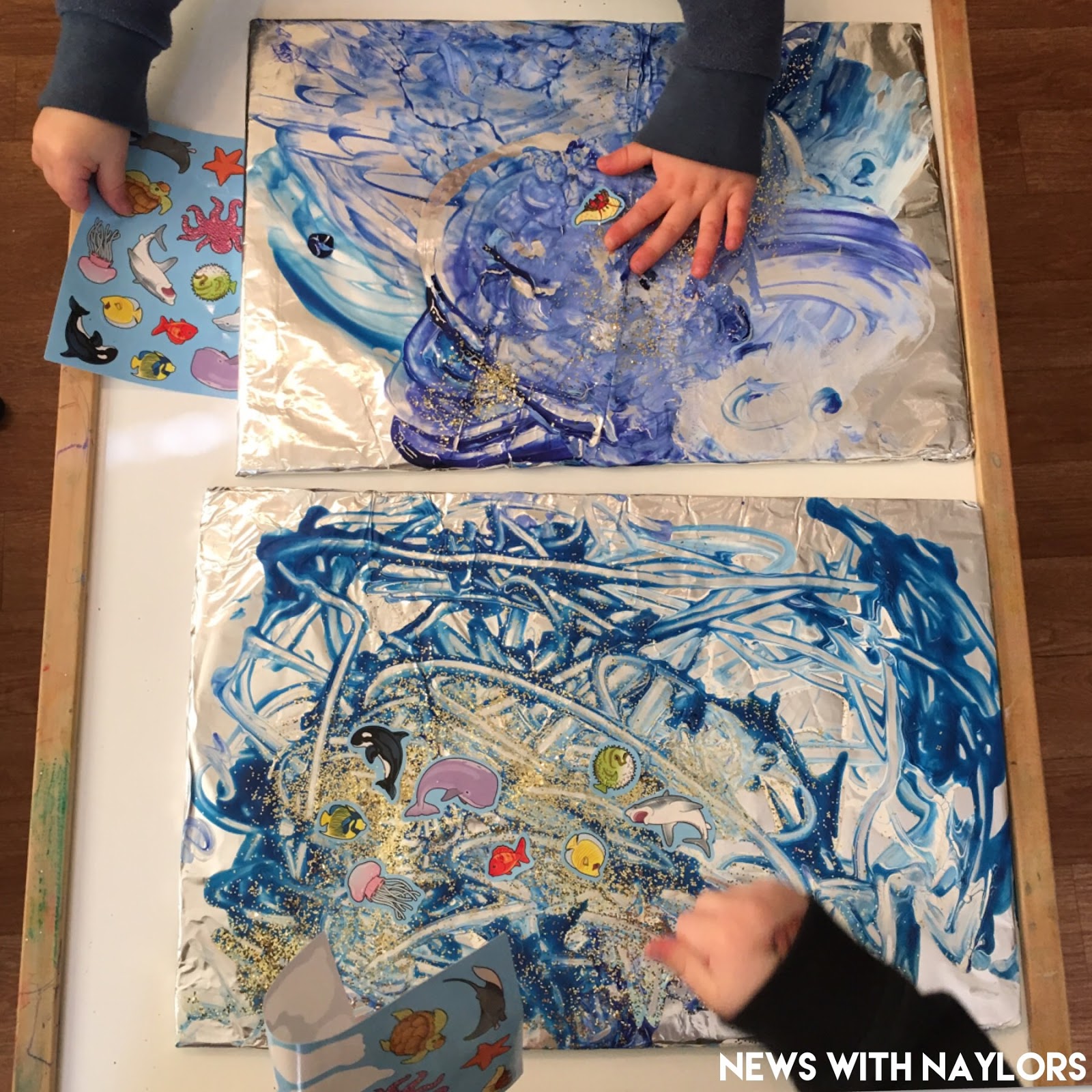 Ocean Foil Painting, Kids Crafts