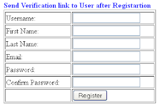 Send an Email with Verification link