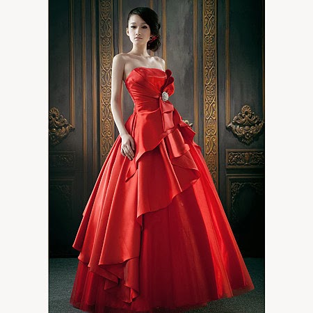 beautiful red wedding dresses for women