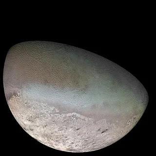 Triton photographed by the Voyager 2 Spacecraft