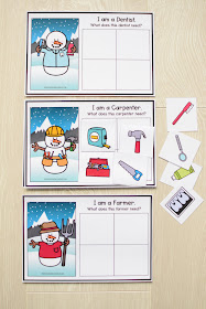 Winter Theme Learning Pack: Snowman Jobs Matching Activity