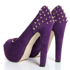 Boo Hoo spike purple heels