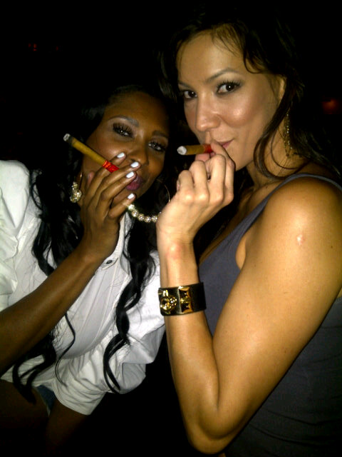 BBW Jennifer Williams smoking on a cigar with her cast mate Suzie Ketcham