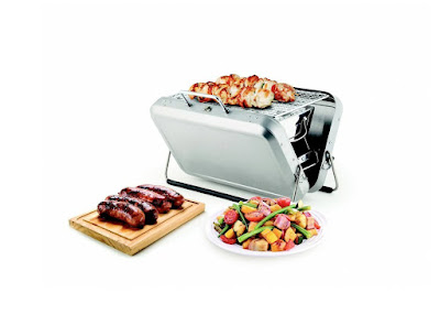 Kikkerland Portable Barbecue Charcoal Grill Suitcase