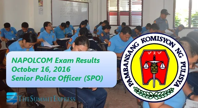Senior Police Officer List of Passers: October 2016 NAPOLCOM exam results