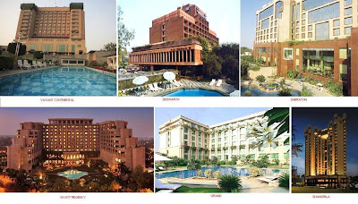 Maurya, Oberoi, Taj Palace, Taj Mahal, Le Meridien