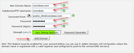 addon domain